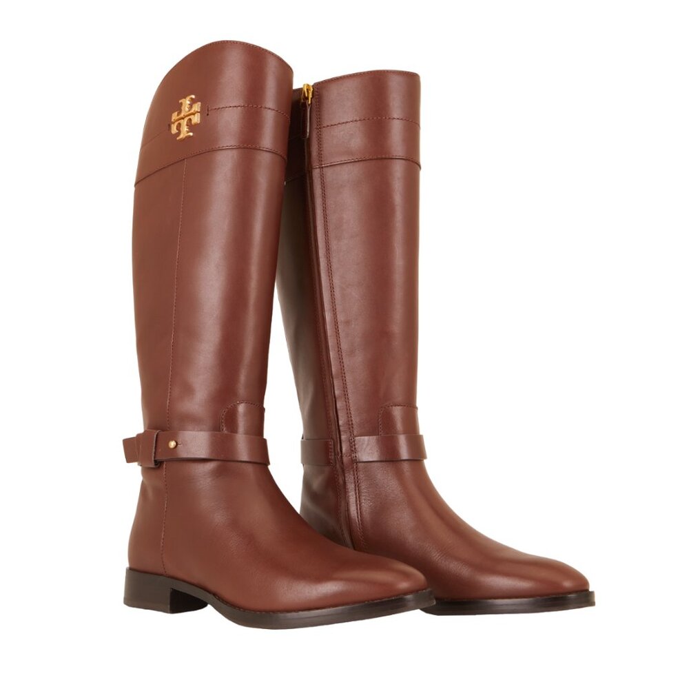 BEAUTIFUL WINTER BROWN TORY BURCH LEATHER HIGH HEELED BOOTS - SIZE 5-10